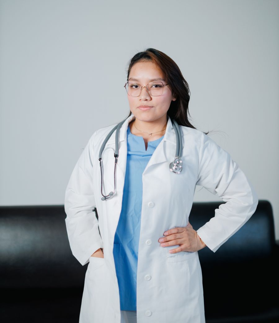 A clinician in a modern hospital